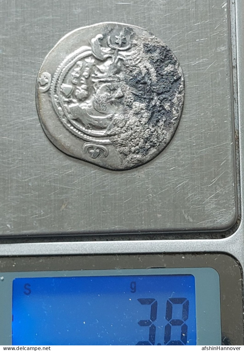 SASANIAN KINGS. Khosrau II. 591-628 AD. AR Silver  Drachm  Year 3 Mint SK Sistan - Oriental