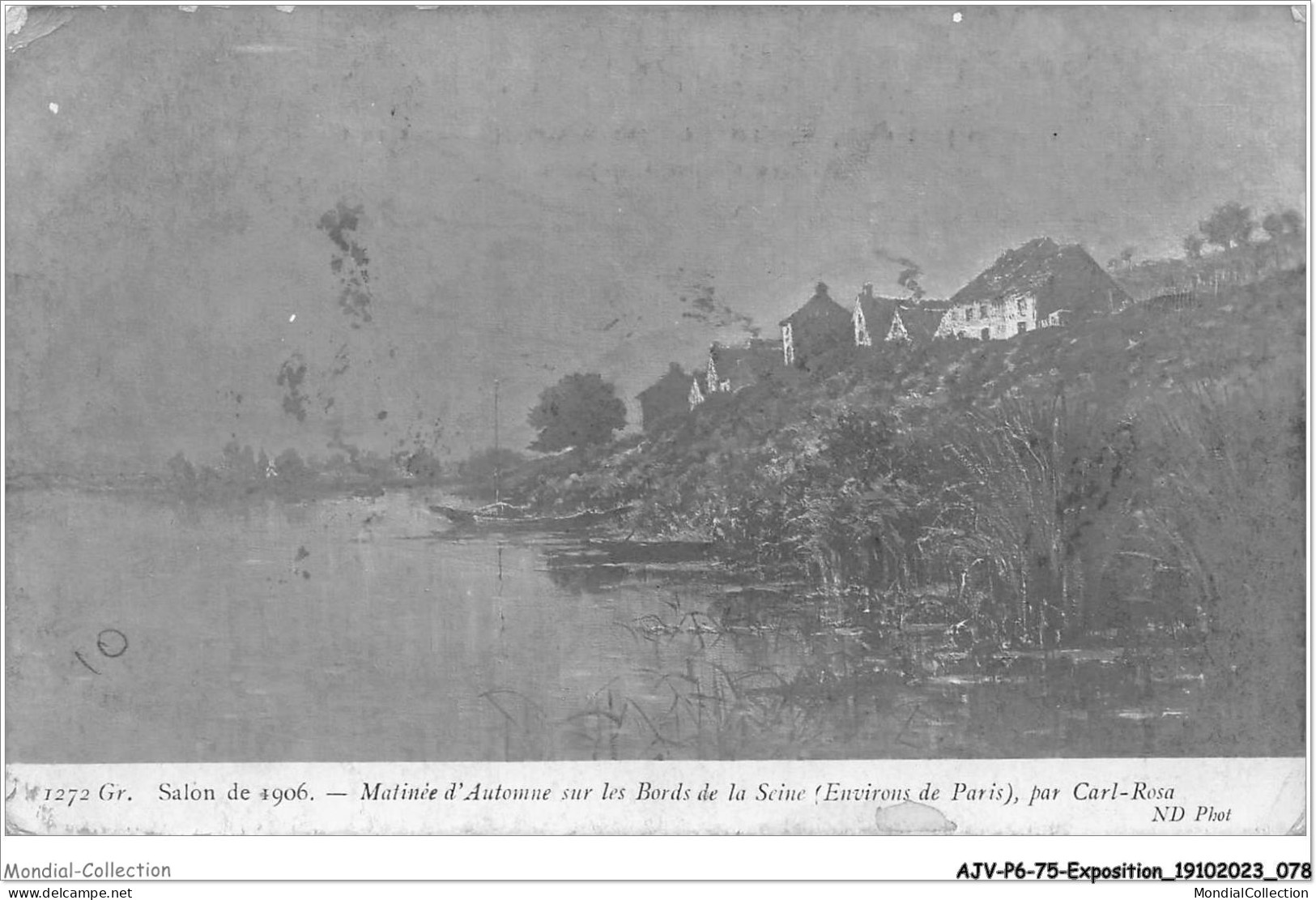 AJVP6-0523 - EXPOSITION - CARL-ROSA - MATINEE D'AUTOMNE - SUR LES BORDS DE LA SEINE - SALON DE 1906  - Paintings