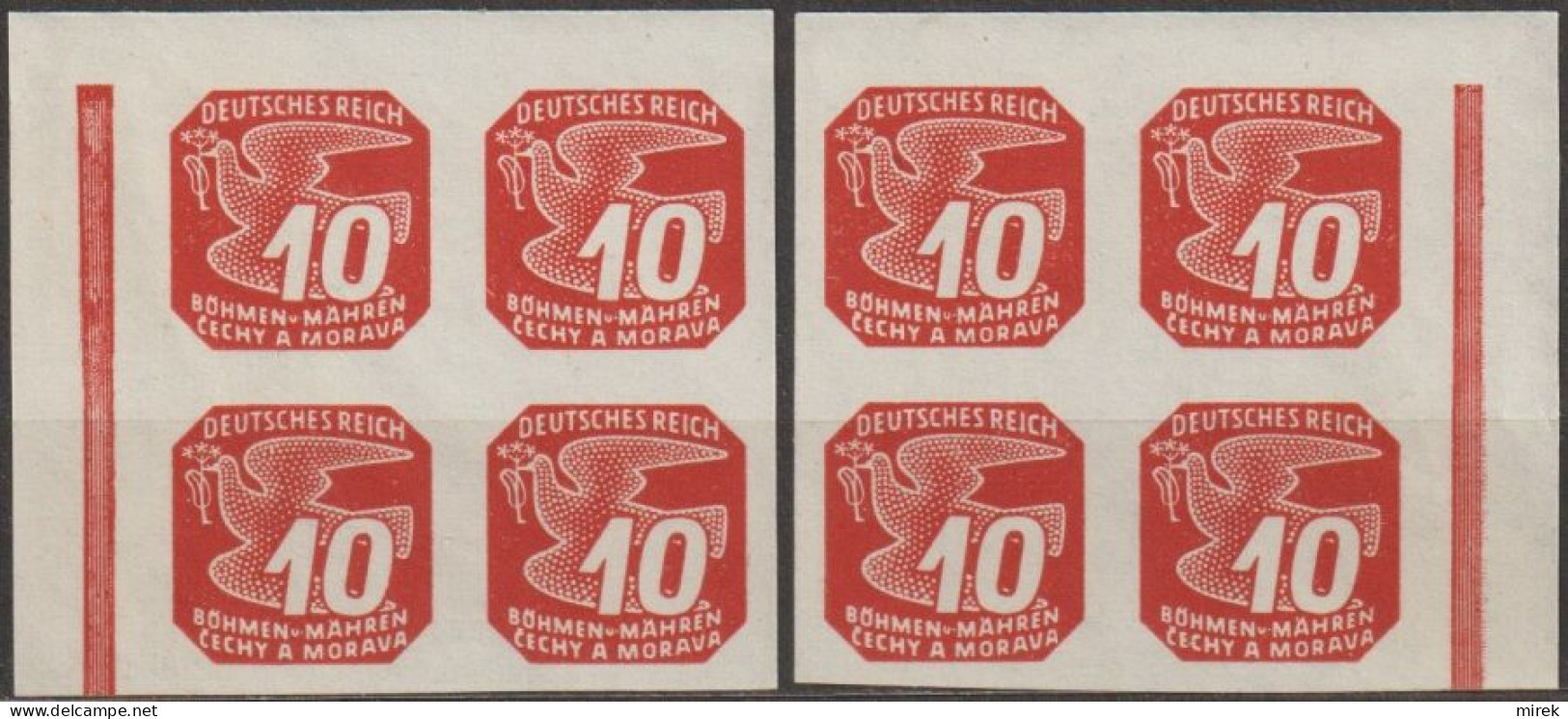 075/ Pof. NV 14, Corner 4-blocks, Unbroken Frames - Unused Stamps