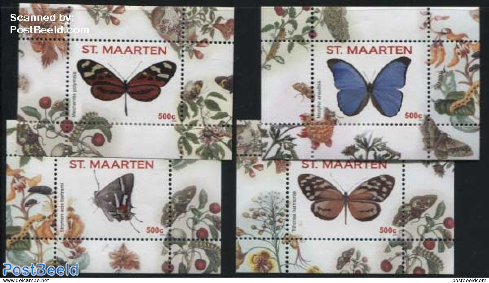 St. Maarten 2016 Butterflies 4 S/s, Mint NH, Nature - Butterflies - Sonstige & Ohne Zuordnung
