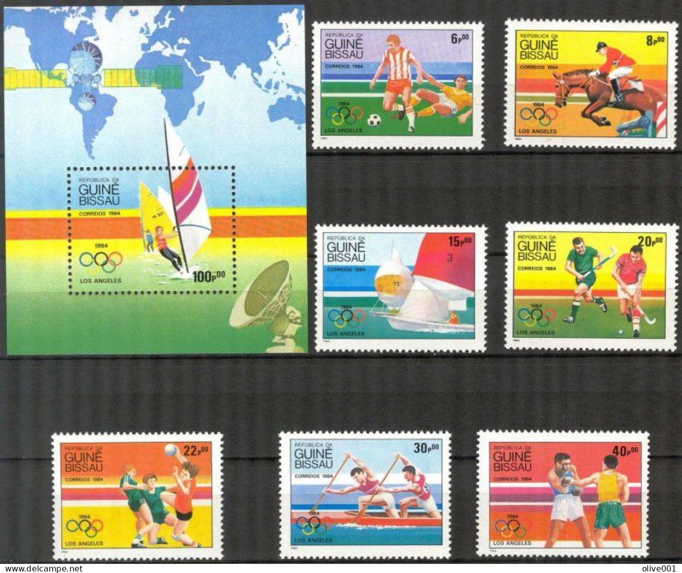 Guinée Bissau - Jeux Olympiques De Los Angeles - 1984 - 7 Tp 1 +  BF - Y&T N° 282/88 - MI N° 765/71 MNH ** Cote 18.00.- - Ete 1984: Los Angeles