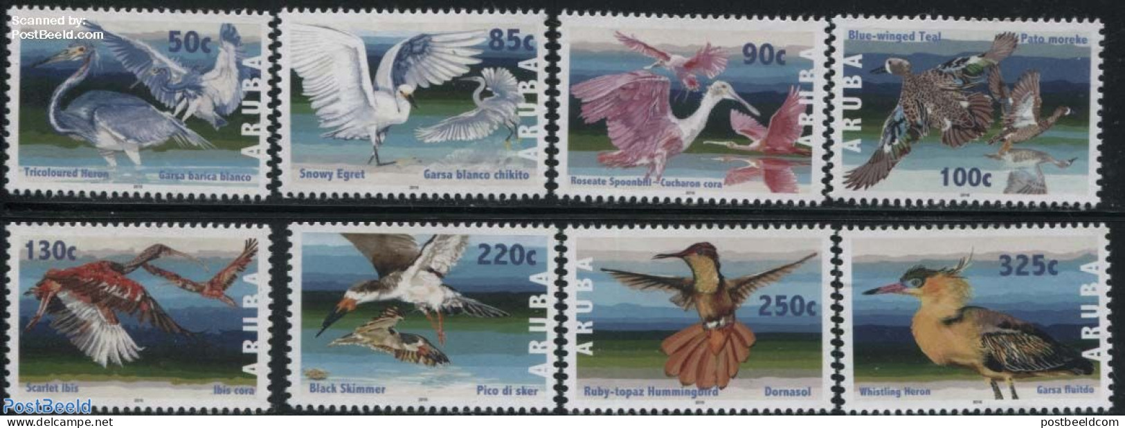 Aruba 2016 Birds 8v, Mint NH, Nature - Birds - Ducks - Other & Unclassified