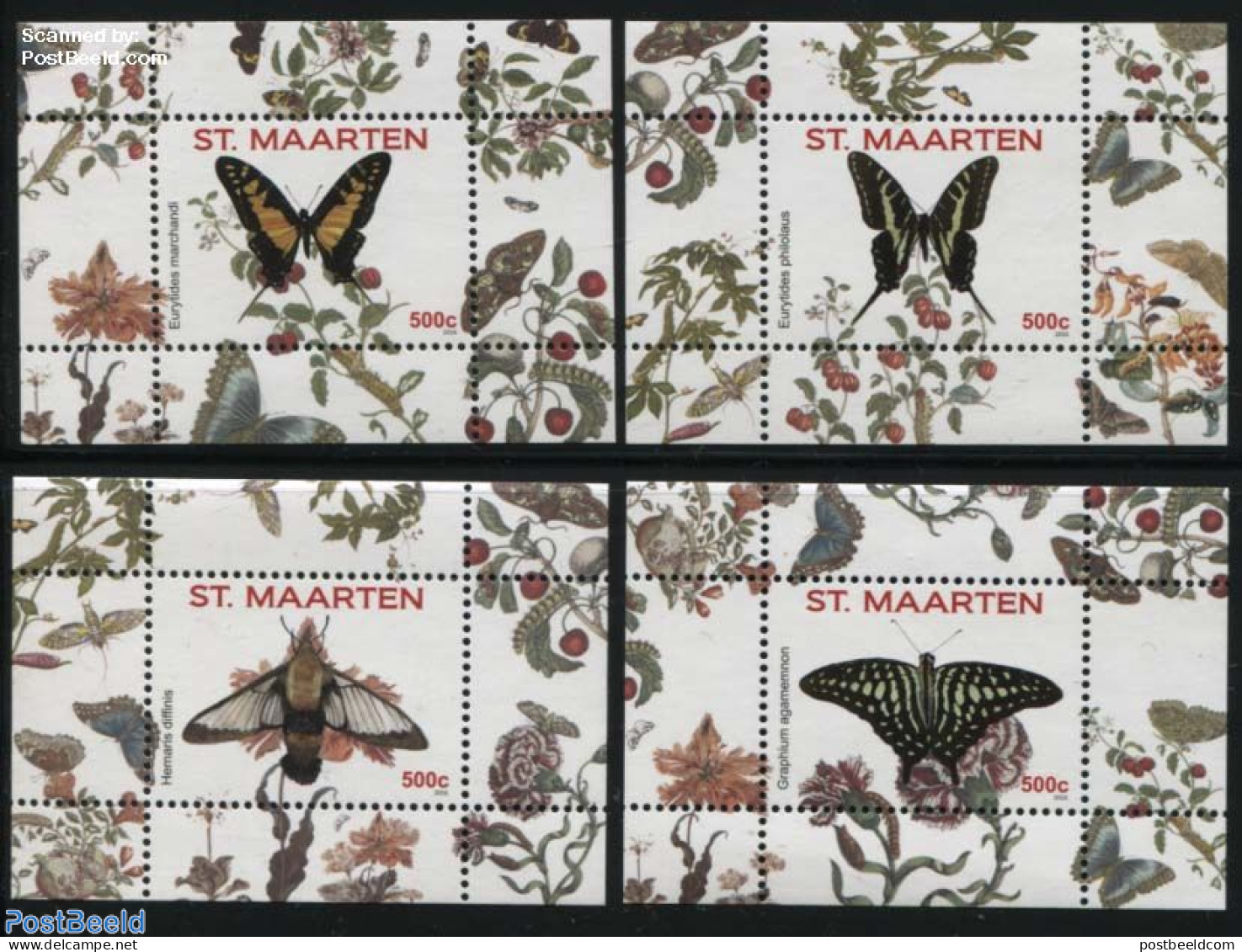 St. Maarten 2016 Butterflies 4 S/s, Mint NH, Nature - Butterflies - Autres & Non Classés