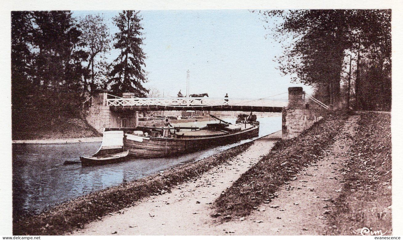 18 : Saint  Satur : Le Pont Sur Le Canal , Péniche  (trace Collant Au Dos)   ///  Ref. Mai 24 ///  N° 29.668 - Saint-Satur