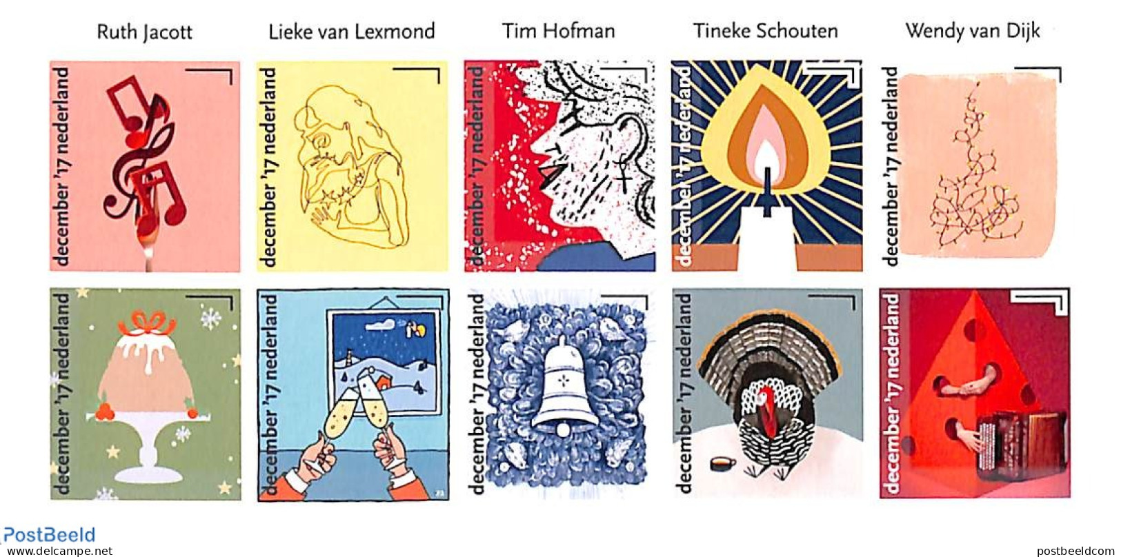 Netherlands 2017 December Stamps 10v S-a, Mint NH - Ungebraucht