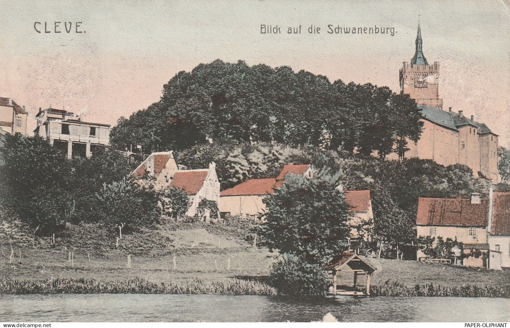 4190 KLEVE, Blick Auf Die Schwanenburg, Handcoloriert, 1908, Verlag Hansen - Kleve