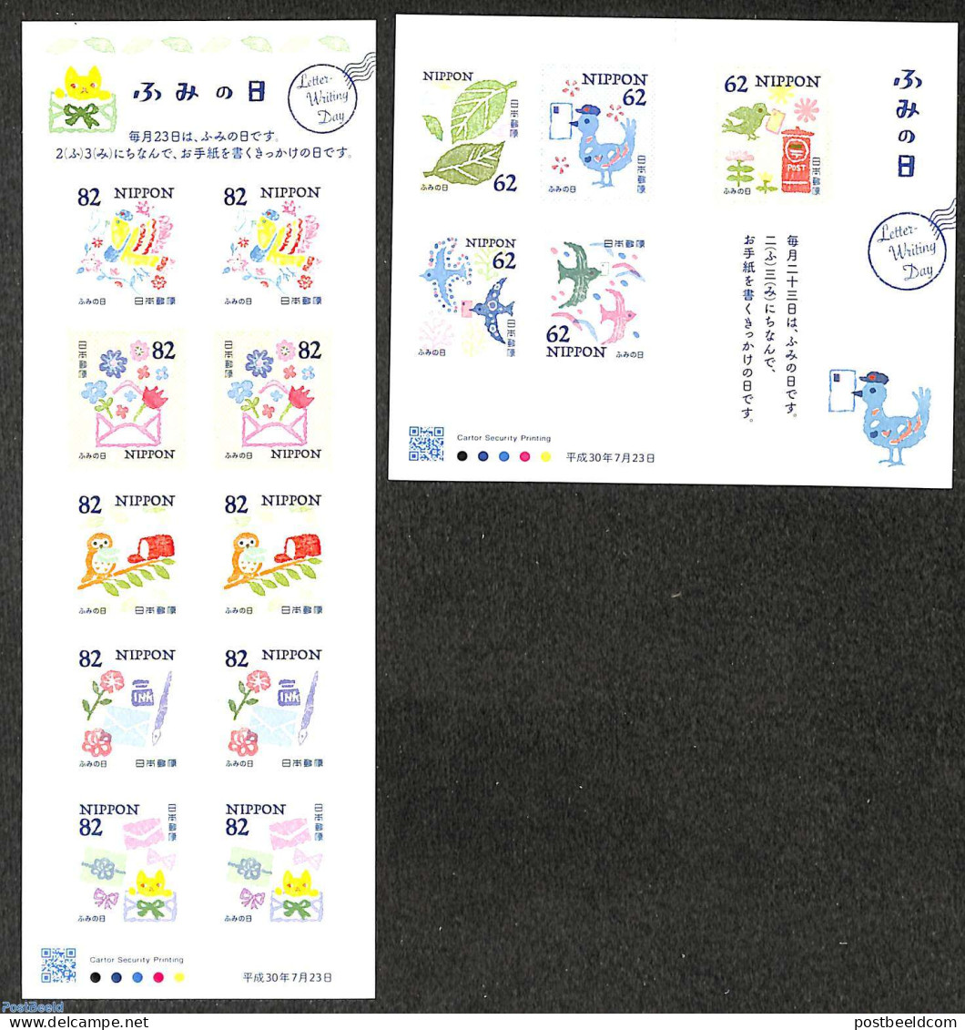 Japan 2018 Letter Writing Day 2 M/s S-a, Mint NH, Nature - Birds - Unused Stamps