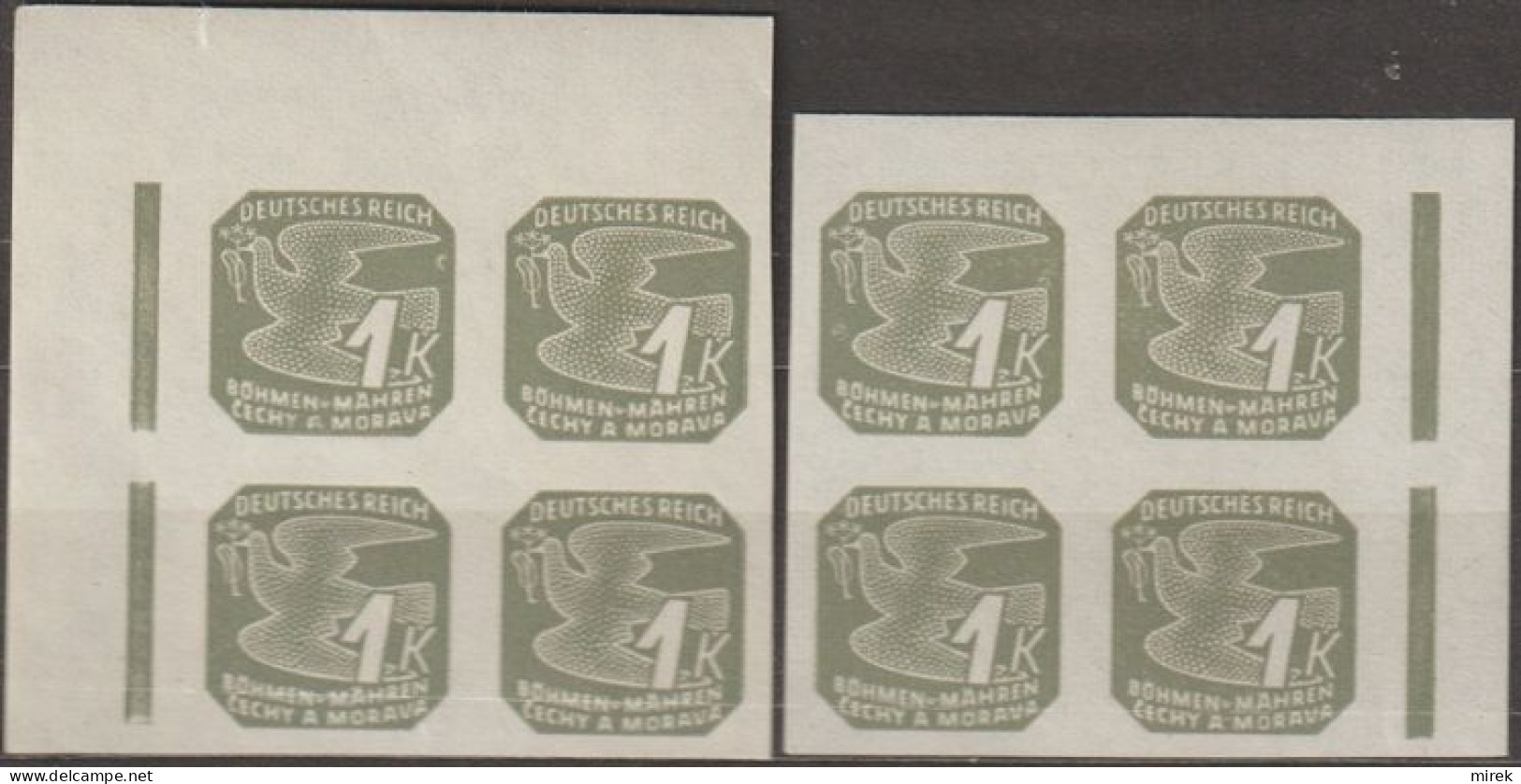 078/ Pof. NV 18, Corner 4-blocks, Broken Frames - Unused Stamps