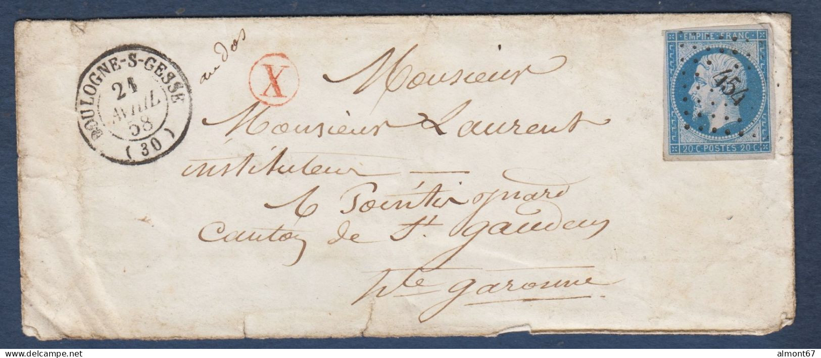 Haute Garonne -  P.C  454  Et Cachet 15  BOULOGNE S GESSE - 1849-1876: Période Classique