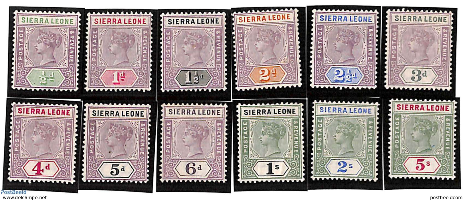 Sierra Leone 1896 Queen Victoria 12v, Shortset, Unused (hinged) - Other & Unclassified