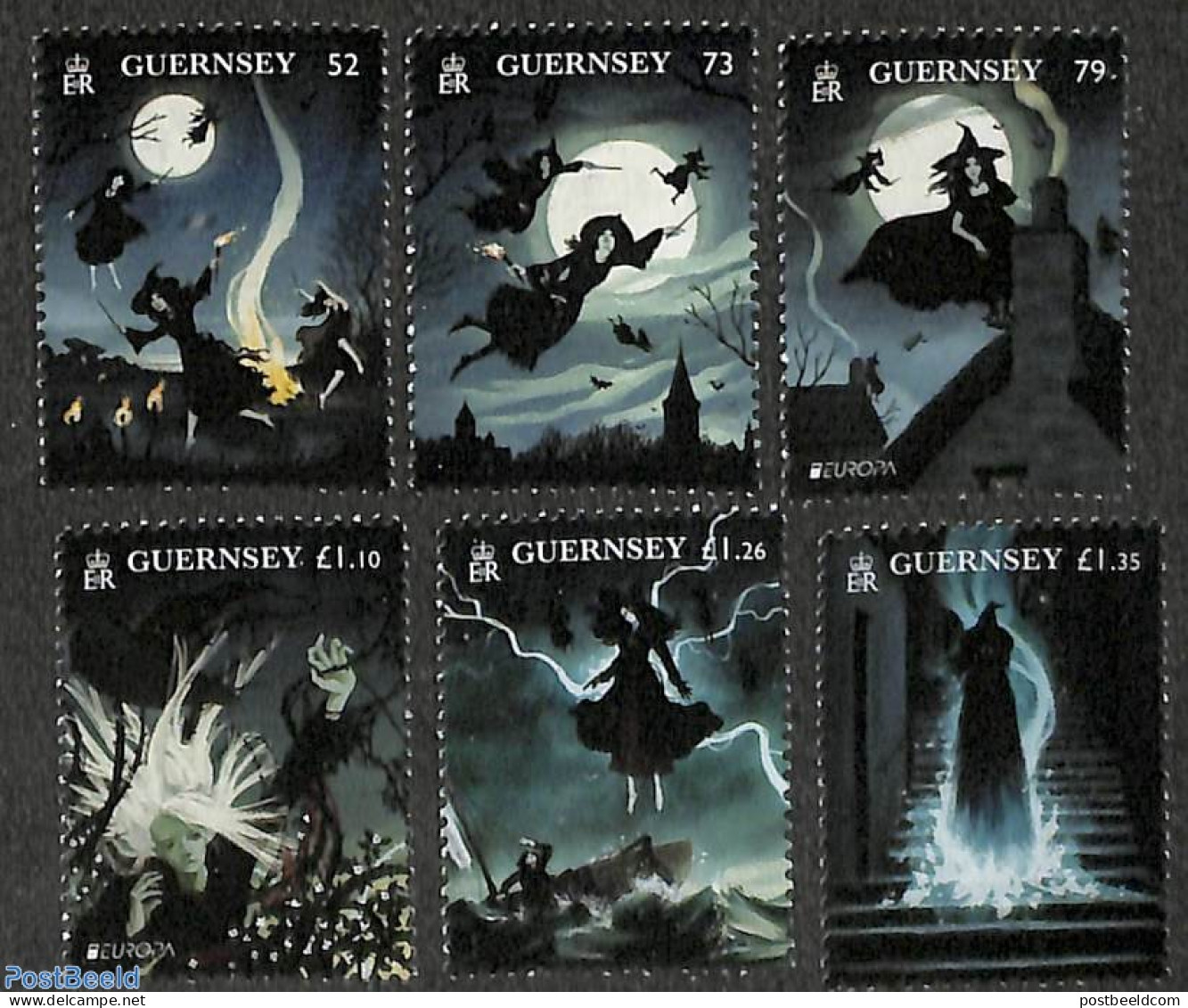 Guernsey 2022 Witches 6v, Mint NH, History - Europa (cept) - Art - Fairytales - Fairy Tales, Popular Stories & Legends