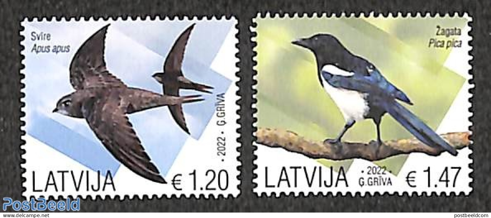 Latvia 2022 Birds 2v, Mint NH, Nature - Birds - Sonstige & Ohne Zuordnung