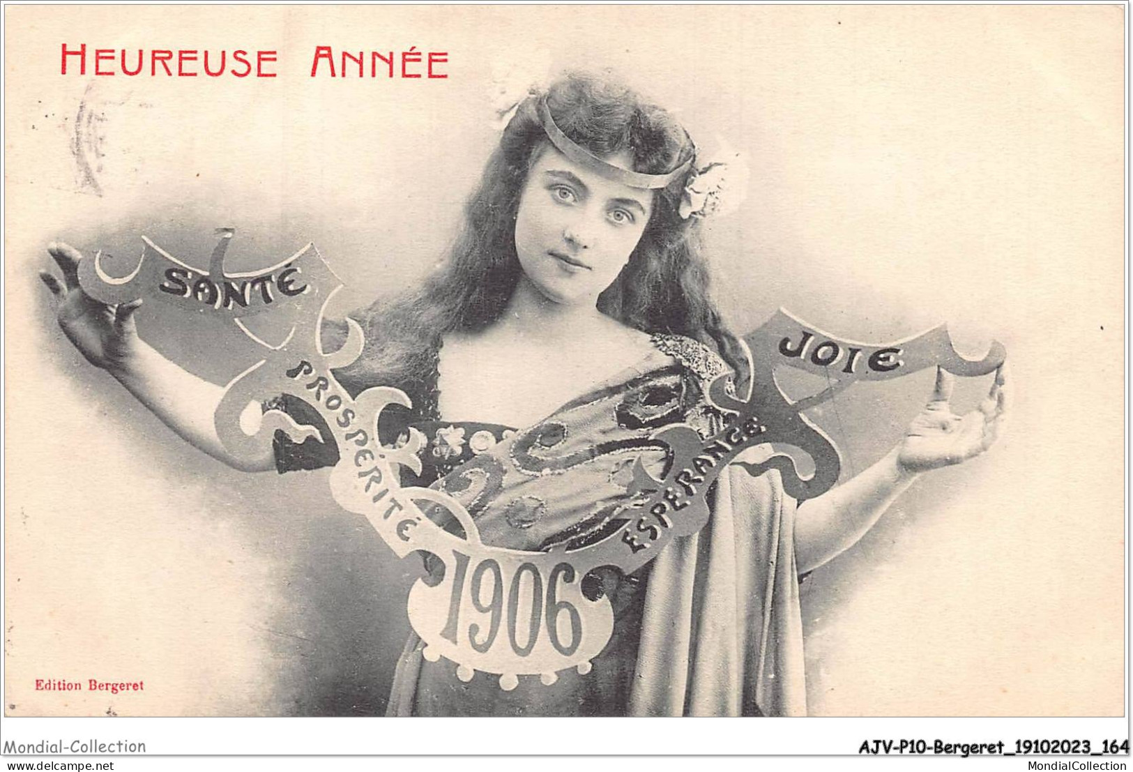 AJVP10-0928 - ILLUSTRATEURS - BERGERET - HEUREUSE ANNEE 1906 FEMME - Bergeret