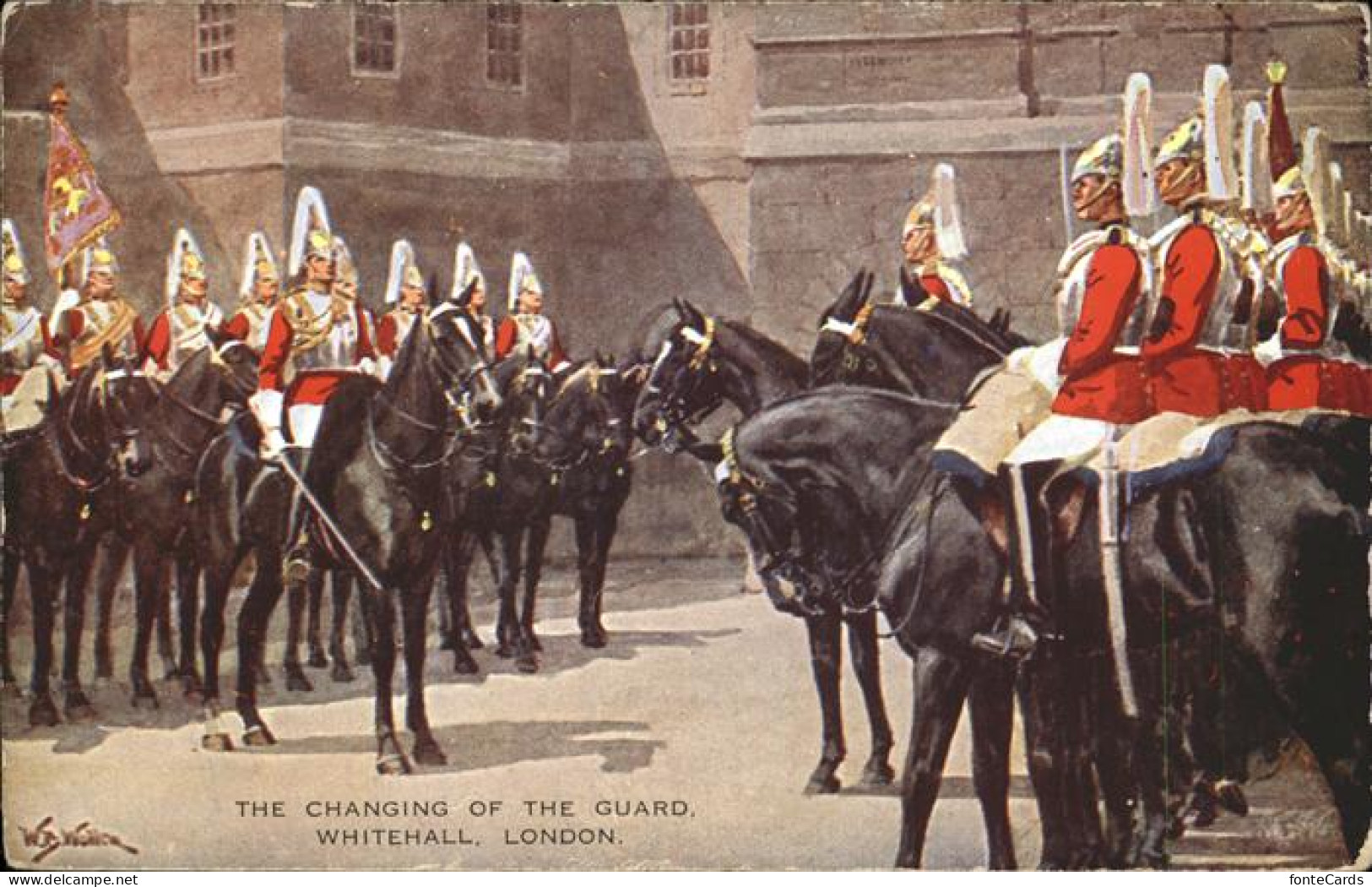 11474628 London Changing Of The Guard Kuenstlerkarte Pferde - Autres & Non Classés