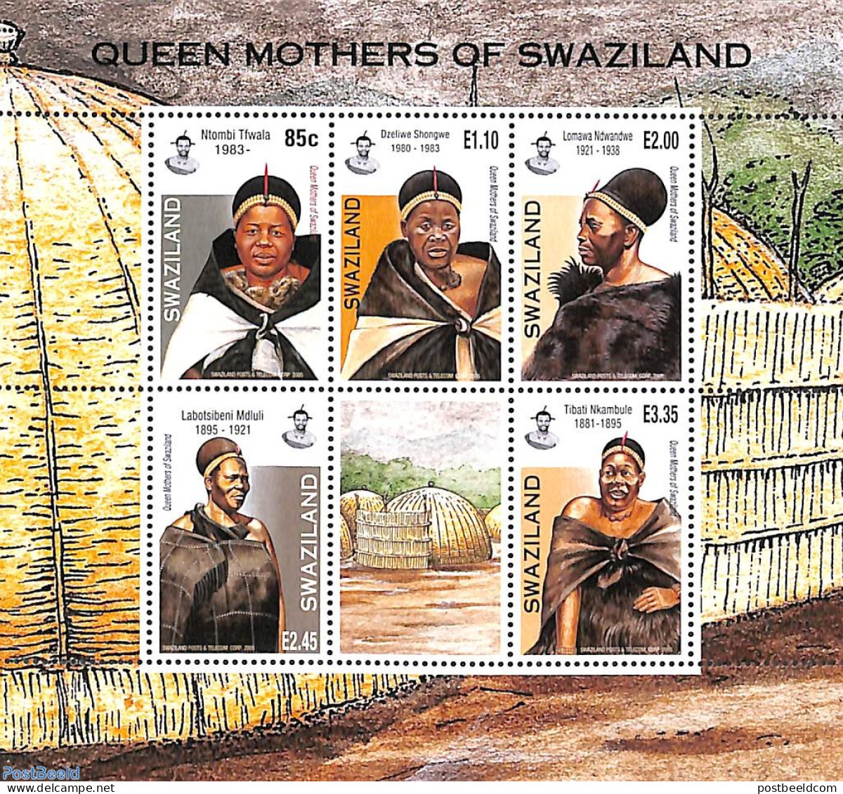 Eswatini/Swaziland 2006 Queen Mothers M/s, Mint NH, History - Kings & Queens (Royalty) - Königshäuser, Adel
