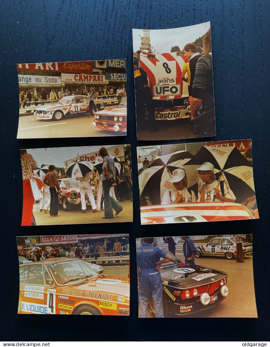 6 Photos 24 Heures Francorchamps 1977 : BMW 3.0 CSi Du Team BENOIT / LUIGI / JUMA / KINLEY CASTROL - Auto's