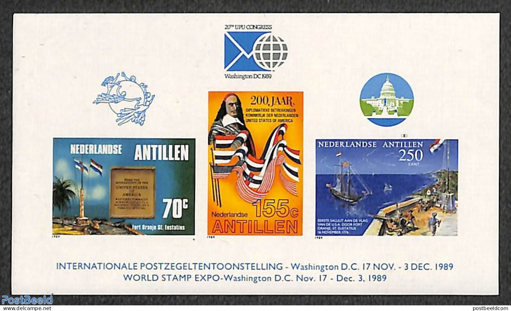 Netherlands Antilles 1989 Stamp Exposition S/s, Imperforated, Mint NH, Transport - Ships And Boats - Bateaux