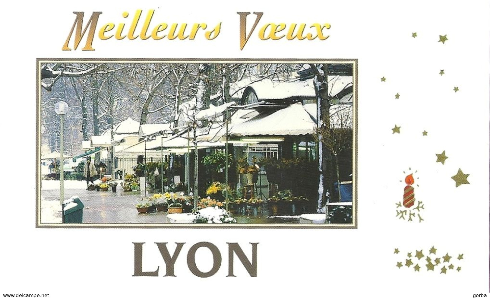 *CPM - 69 - LYON - Meilleurs Voeux - Marché Aux Fleurs - Petite Carte Mais Belle - Autres & Non Classés