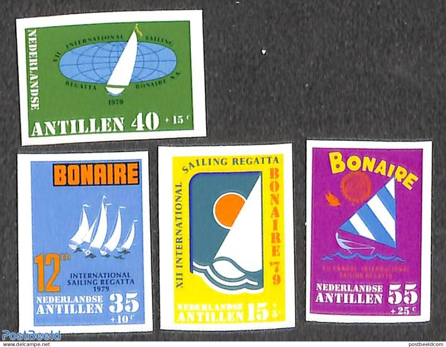 Netherlands Antilles 1979 Sport 4v, Imperforated, Mint NH, Sport - Transport - Sailing - Sport (other And Mixed) - Shi.. - Zeilen