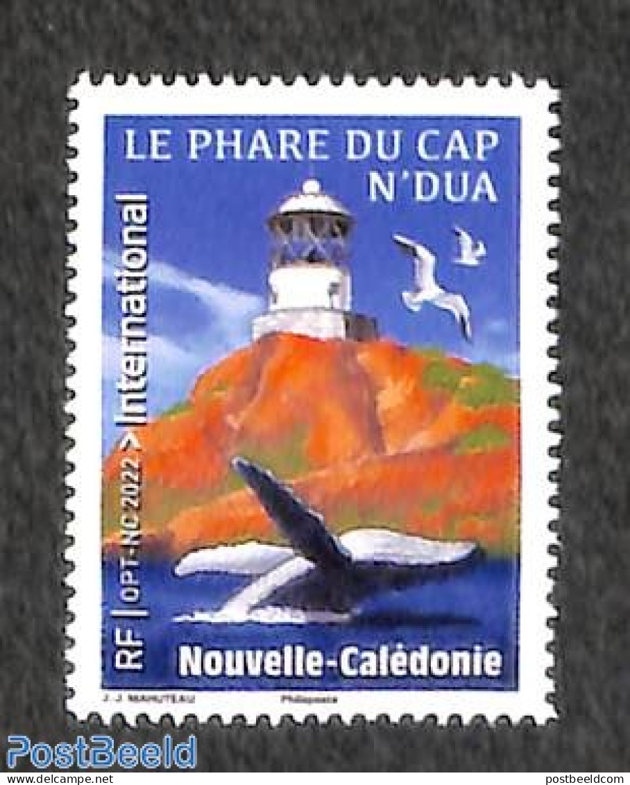 New Caledonia 2022 Cap N'Dua Lighthouse 1v, Mint NH, Nature - Various - Birds - Sea Mammals - Lighthouses & Safety At .. - Neufs
