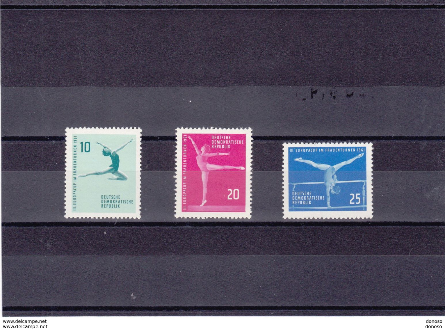 RDA 1961 GYMNASTIQUE, Voltige, Danse, Parallèle Yvert 546-548, Michel 830-832 NEUF** MNH Cote Yv 8 Euros - Ungebraucht