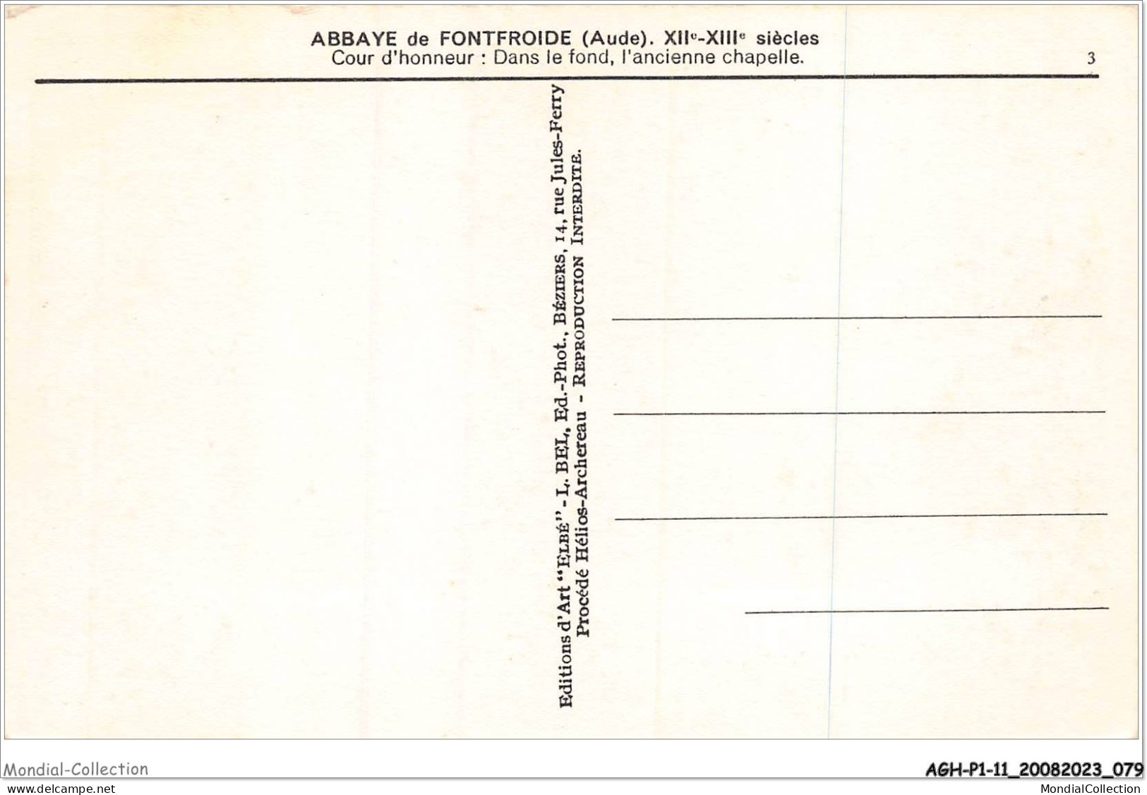 AGHP1-0040-11 - ABBAYE DE FONTFROIDE - Cour D'honneur - Carcassonne