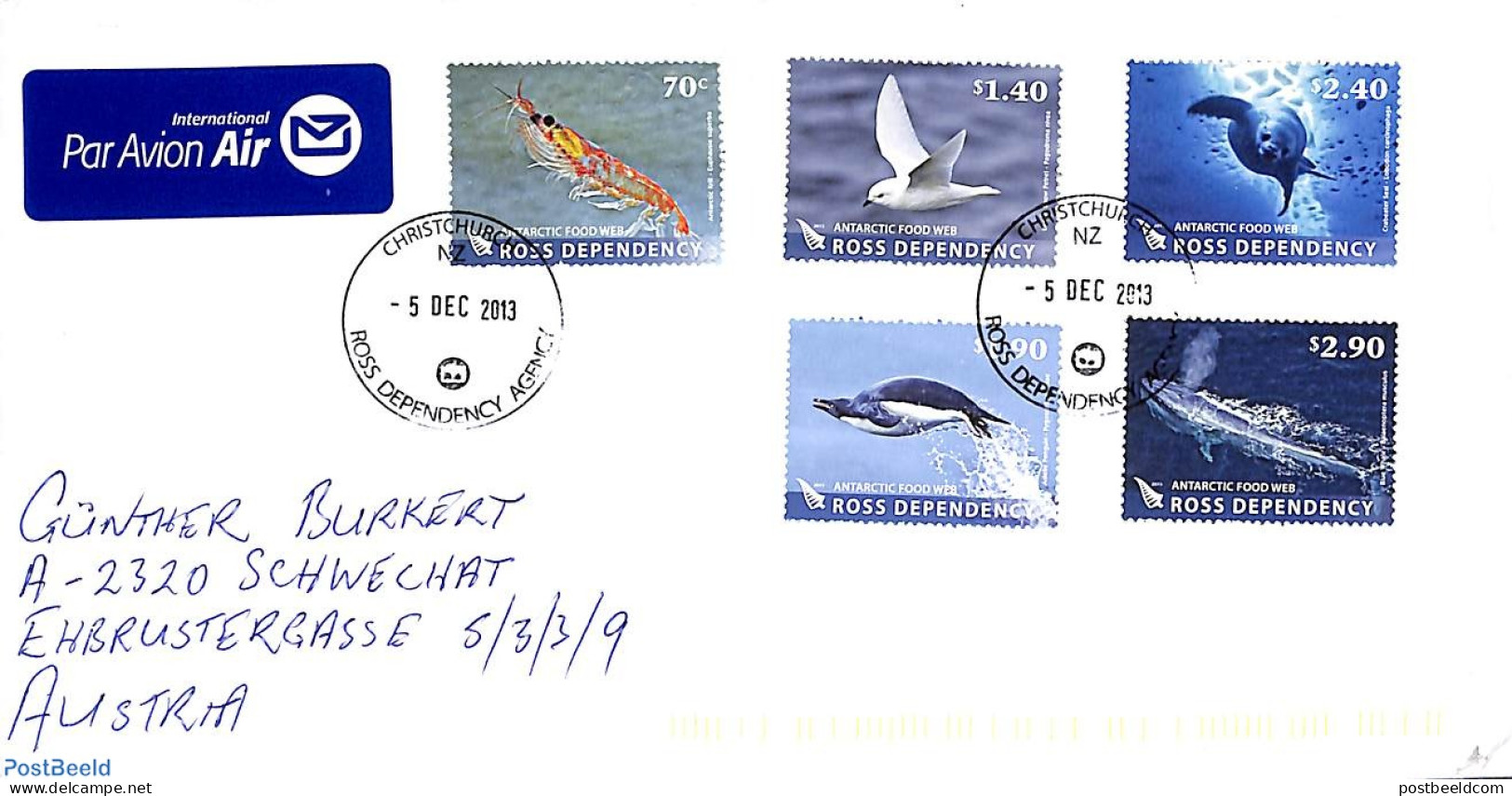 Ross Dependency 2013 Cover With Set From Ross Dependency, Postal History, Nature - Birds - Sea Mammals - Andere & Zonder Classificatie