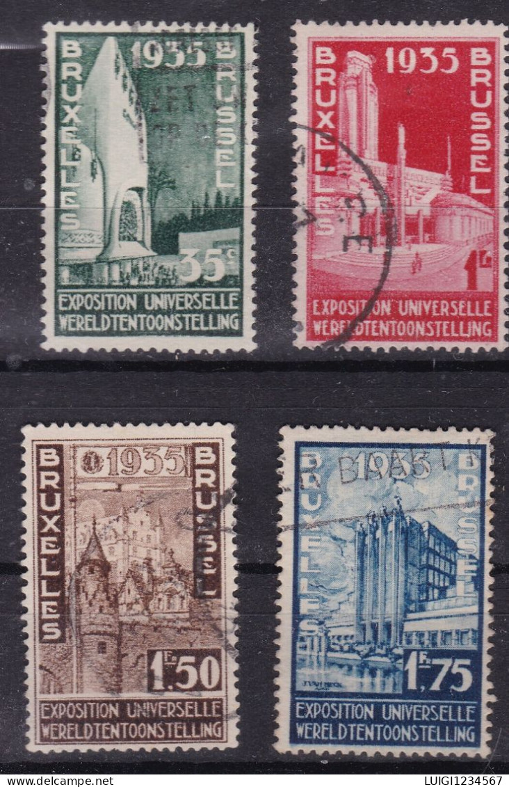 BELGIO 1934 PROPAGANDA EXPO BRUXELLES DEL 1935 USATA UNIF. 386/389 - Used Stamps