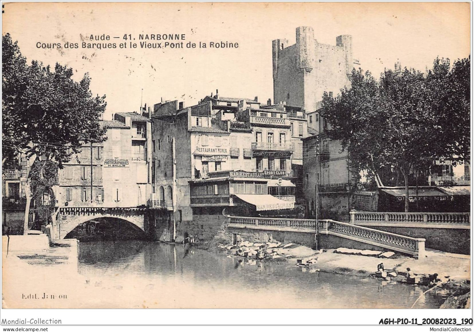 AGHP10-0741-11 - NARBONNE - Cours Des Barques Et Le Vieux Pont De La Robine - Narbonne