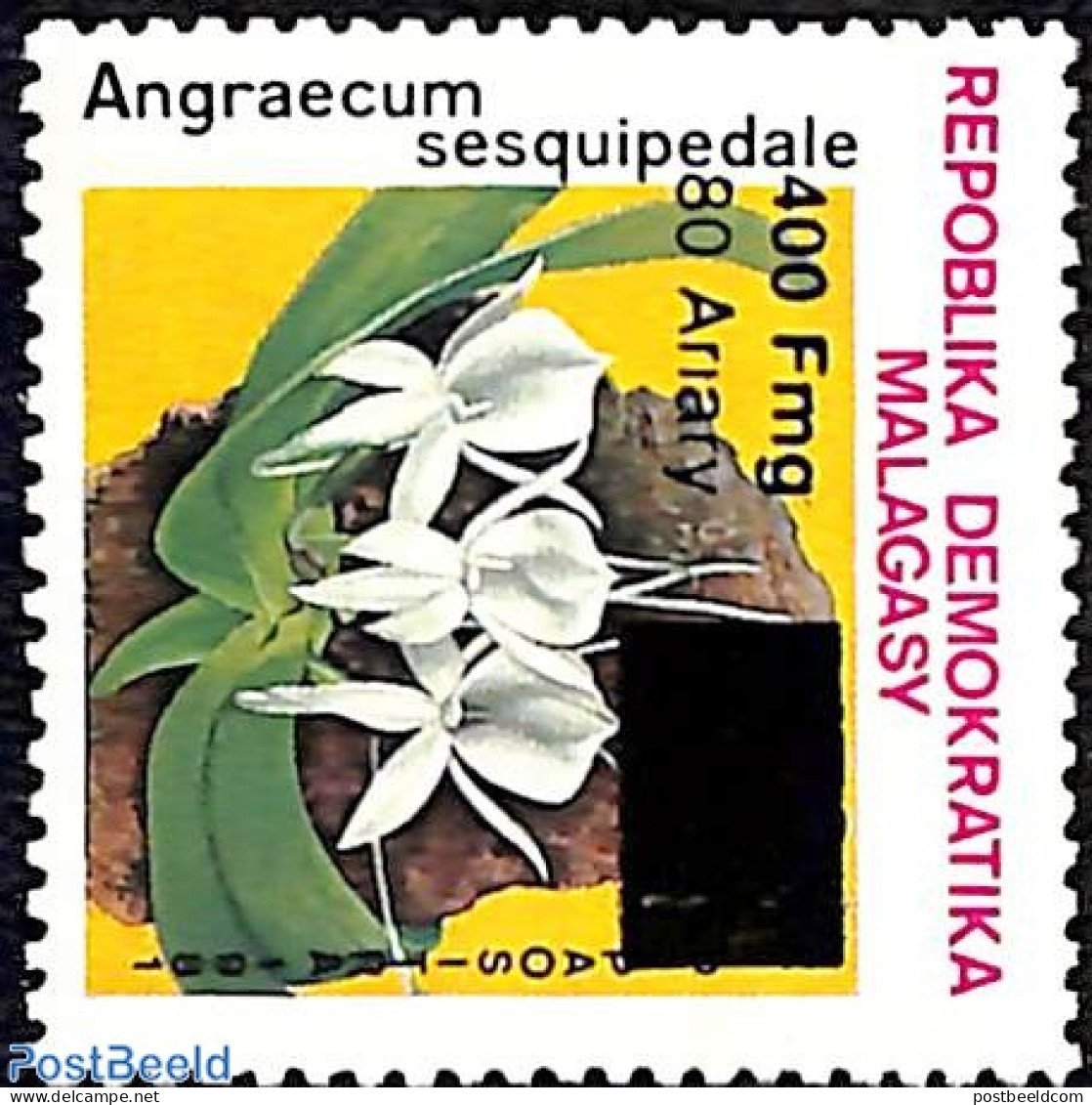 Madagascar 1998 Orchids, Overprint, Mint NH, Nature - Flowers & Plants - Orchids - Sonstige & Ohne Zuordnung