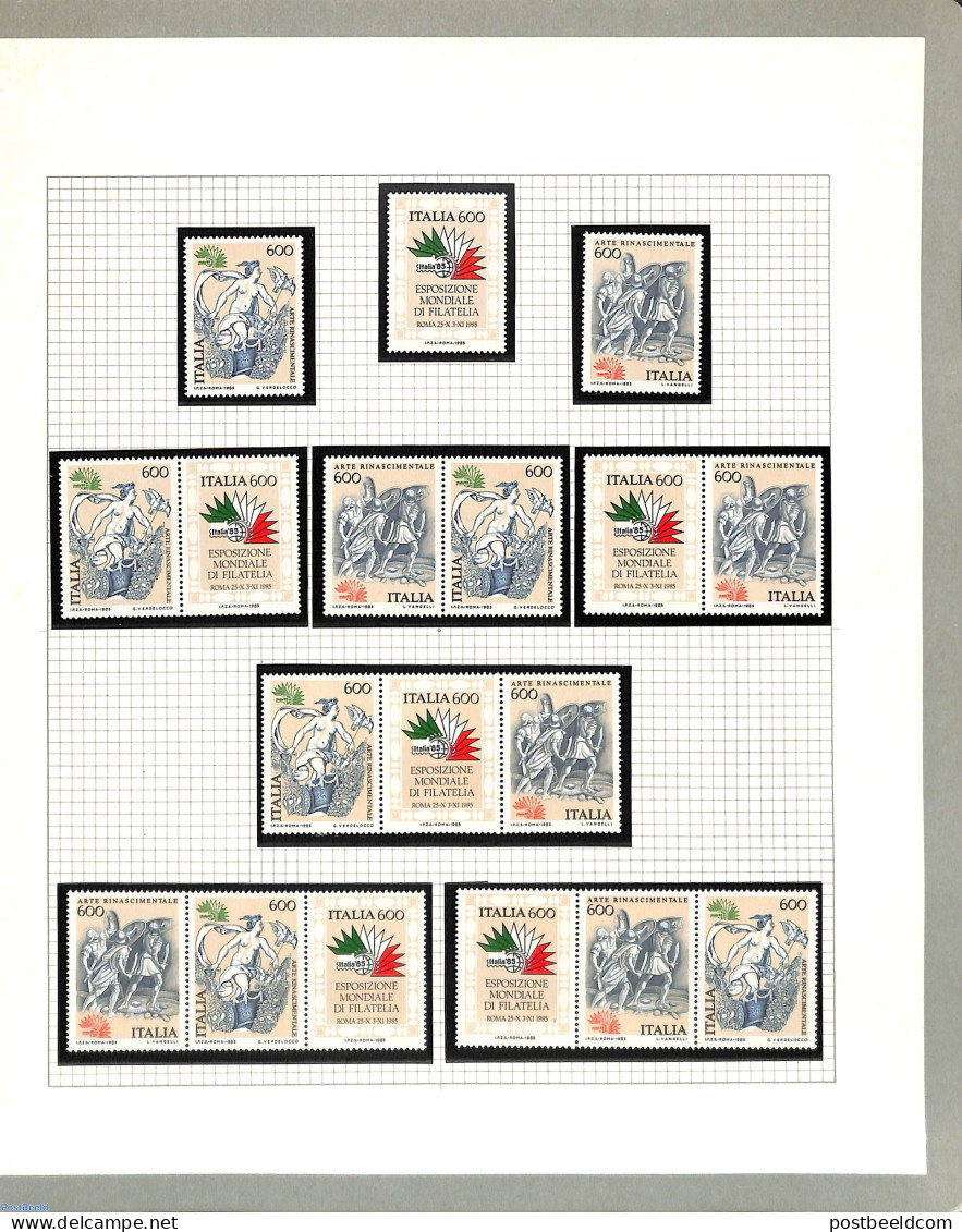 Italy 1985 Italia '85, Diff. Combinations, Mint NH, Philately - Other & Unclassified