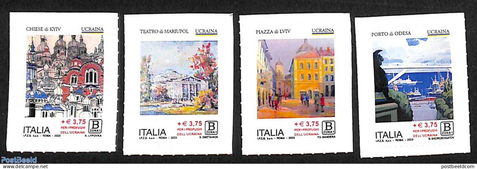 Italy 2023 Rights & Freedom Of Refugees From Ukraina 4v S-a, Mint NH, Transport - Ships And Boats - Art - Bridges And .. - Otros & Sin Clasificación