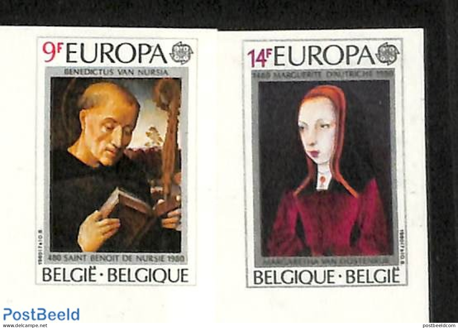 Belgium 1980 Europa 2v, Imperforated, Mint NH, History - Europa (cept) - Nuevos