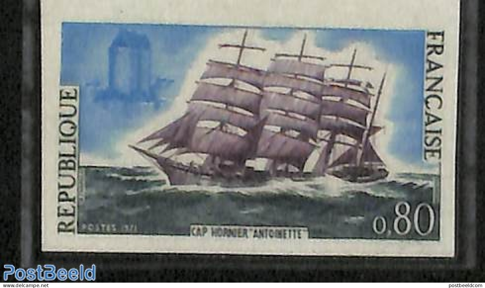 France 1971 Antoinette 1v, Imperforated, Mint NH, Transport - Ships And Boats - Neufs