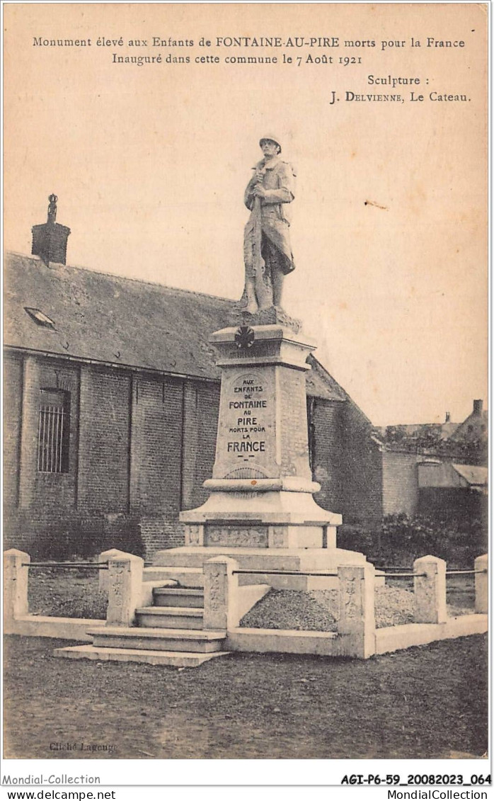 AGIP6-59-0438 - FONTAINE-AU-PIRE - Monument élévé Aux Enfants De Fontaine-au-pire Morts Pour La France  - Other & Unclassified