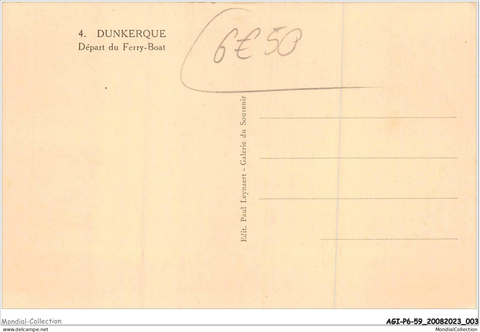 AGIP6-59-0407 - DUNKERQUE - Depart Du Ferry-boat  - Dunkerque