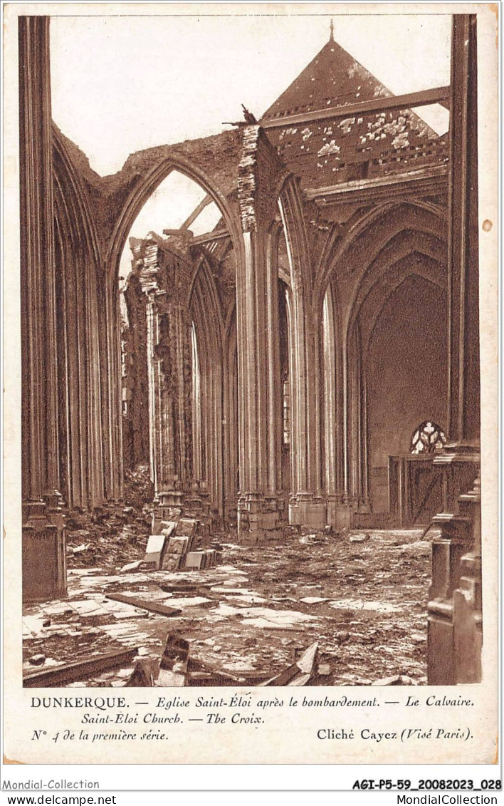 AGIP5-59-0345 -DUNKERQUE - Eglise Saint-eloi Après Le Bombardement  - Dunkerque