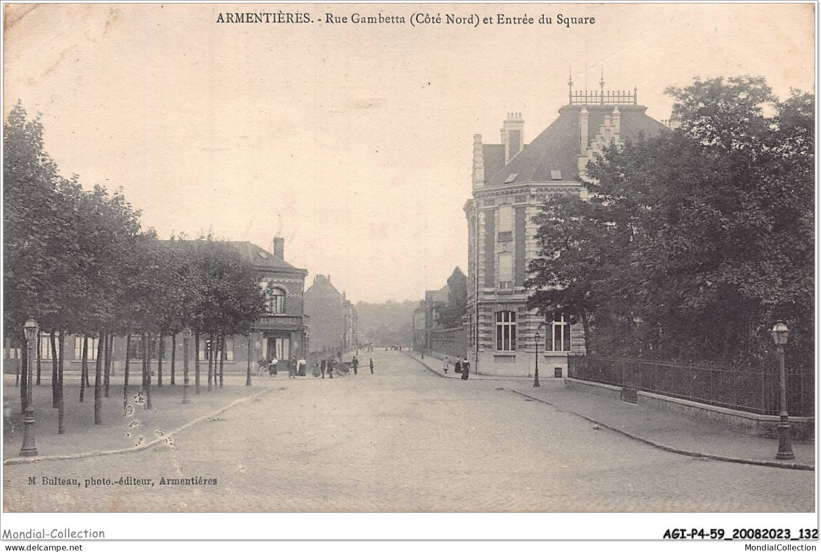 AGIP4-59-0323 - ARMENTIERES - Rue Gambetta Et Entrée Du Square  - Armentieres