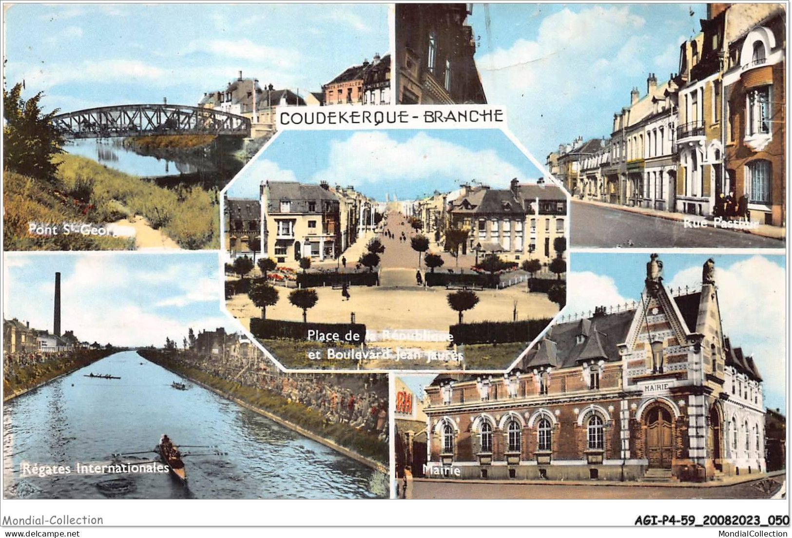 AGIP4-59-0282 - COUDEKERQUE-BRANCHE - Place De La République, Pont St-George, Mairie  - Coudekerque Branche