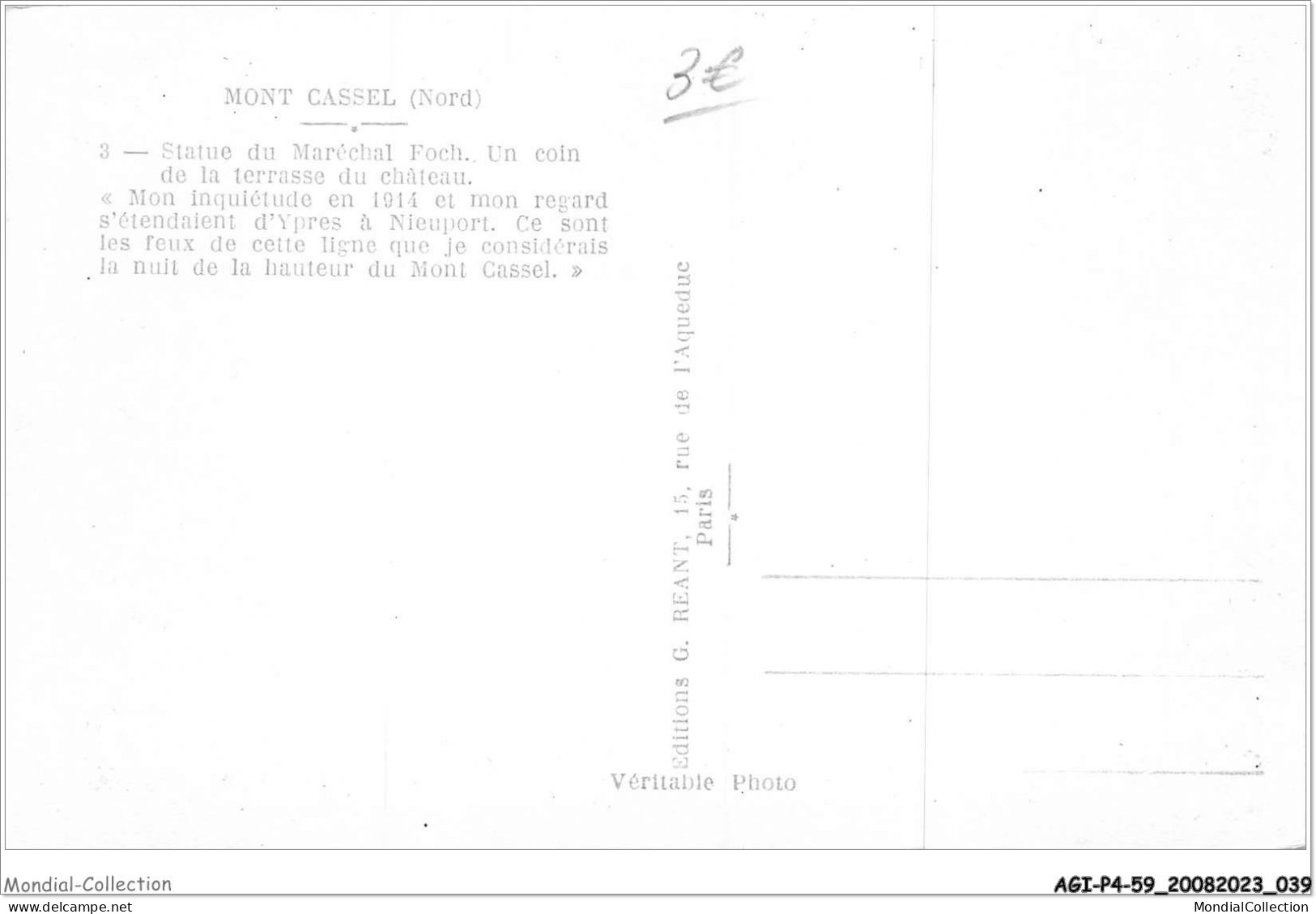 AGIP4-59-0276 - MONT-CASSEL - Statue Du Marechal Foch  - Cassel