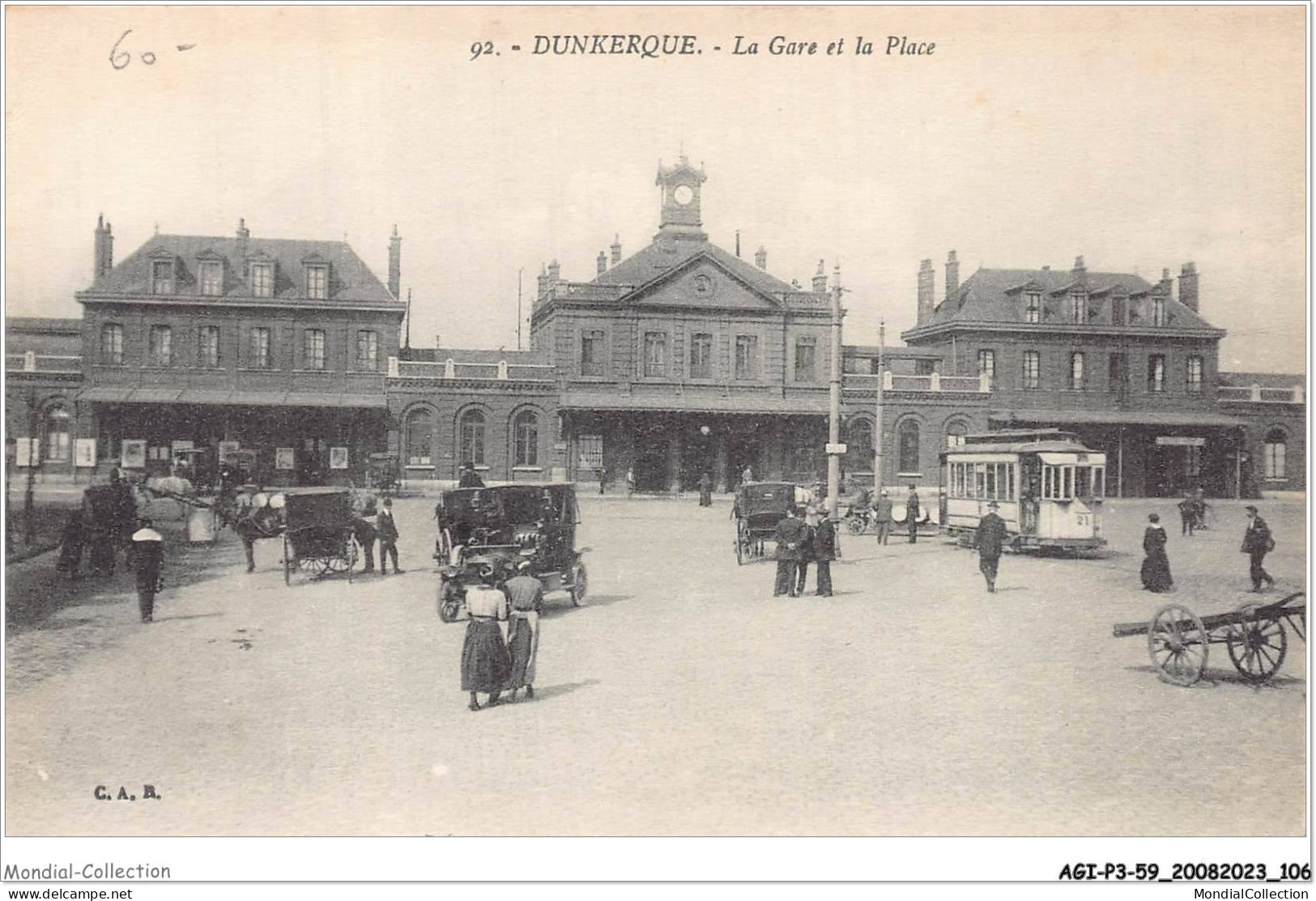 AGIP3-59-0223 - DUNKERQUE - La Gare Et La Place  - Dunkerque