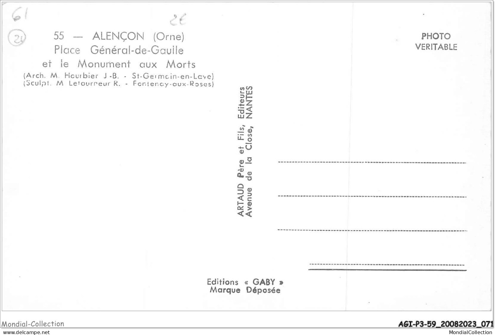 AGIP3-59-0205 - ALENCON - Place Général De Gaulle Et Le Monument Des Morts - Alencon