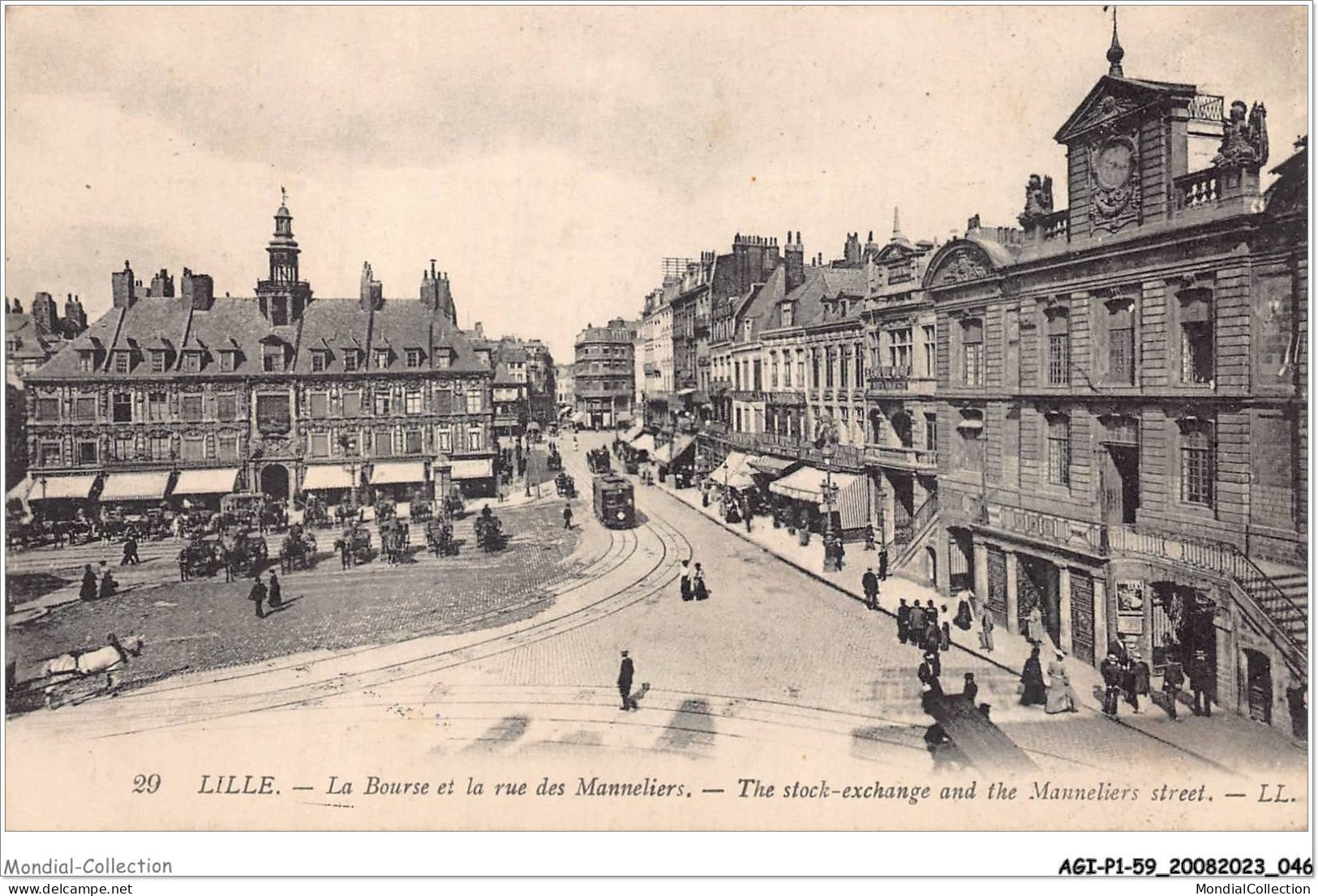 AGIP1-59-0025 - LILLE - La Bourse Et La Rue De Manneliers  - Lille