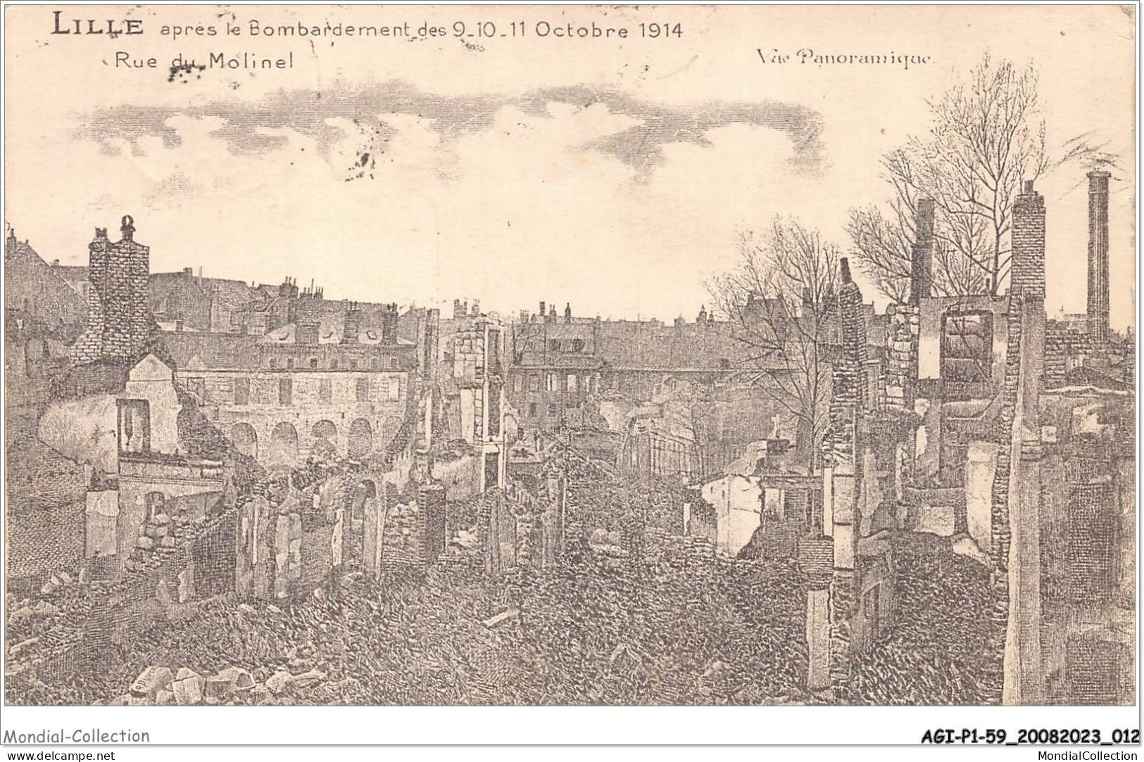 AGIP1-59-0007 - LILLE - Après Le Bombardemment Du 9-10-110octobre 1914 - Rue Du Molinel  - Lille