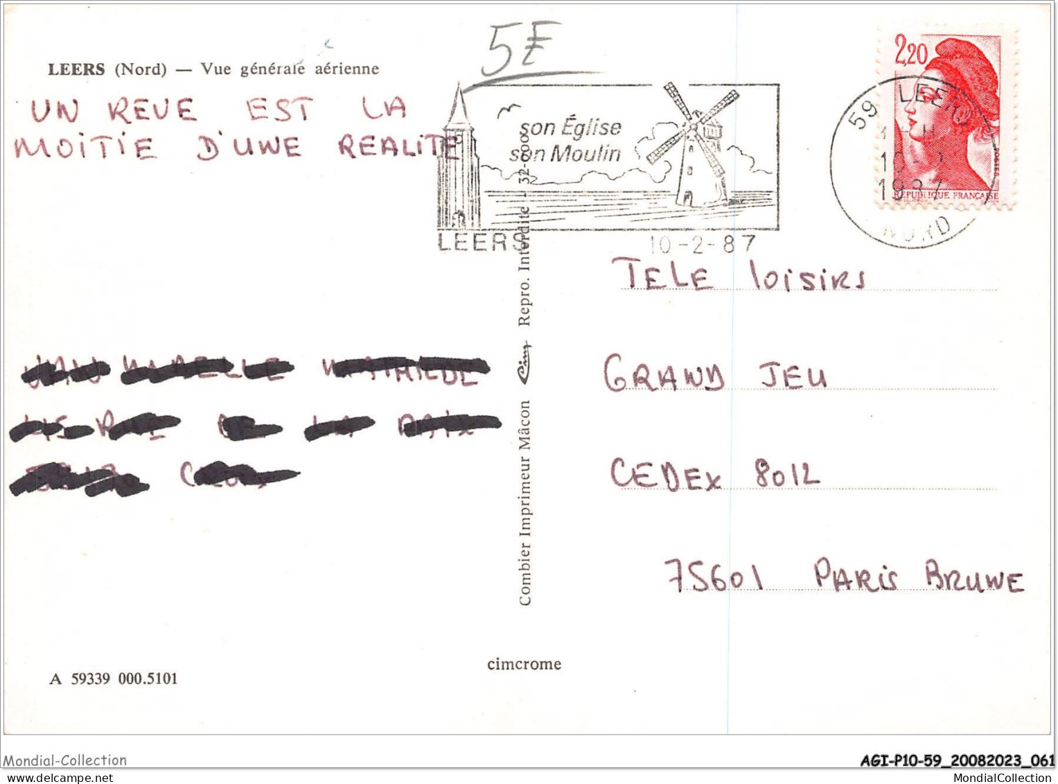 AGIP10-59-0746 - LEERS - Vue Générale Aérienne  - Otros & Sin Clasificación