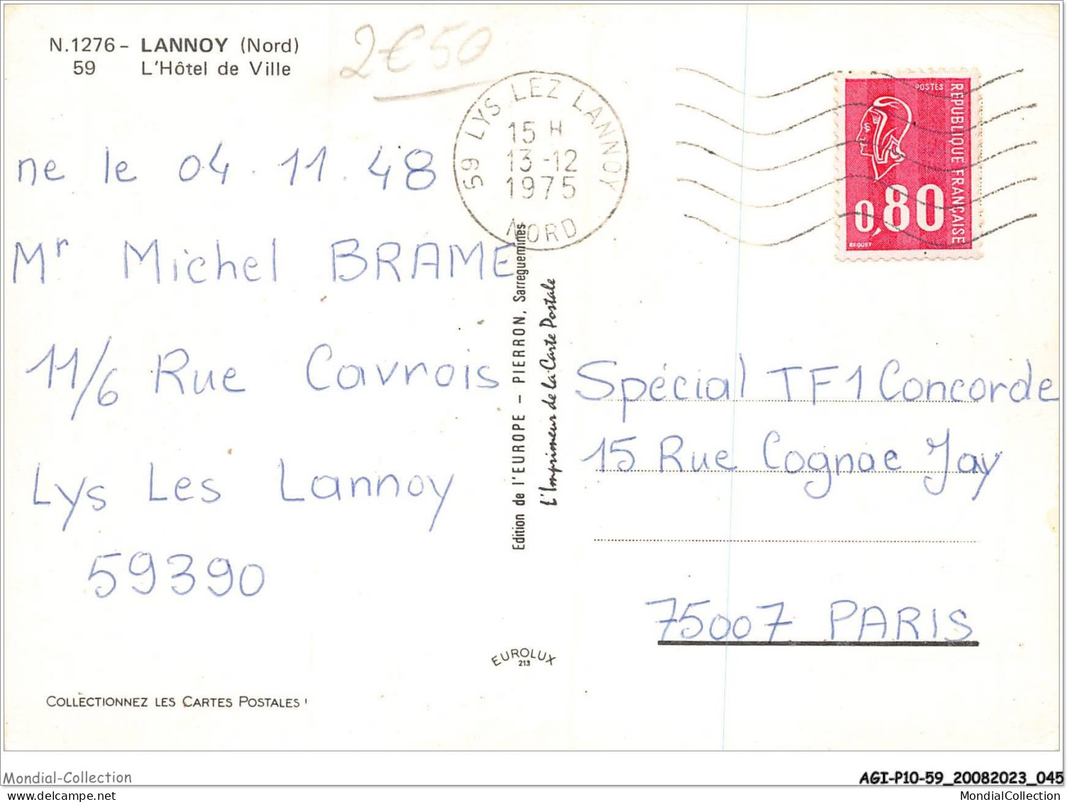 AGIP10-59-0738 - LANNOY - L'hotel De Ville  - Other & Unclassified