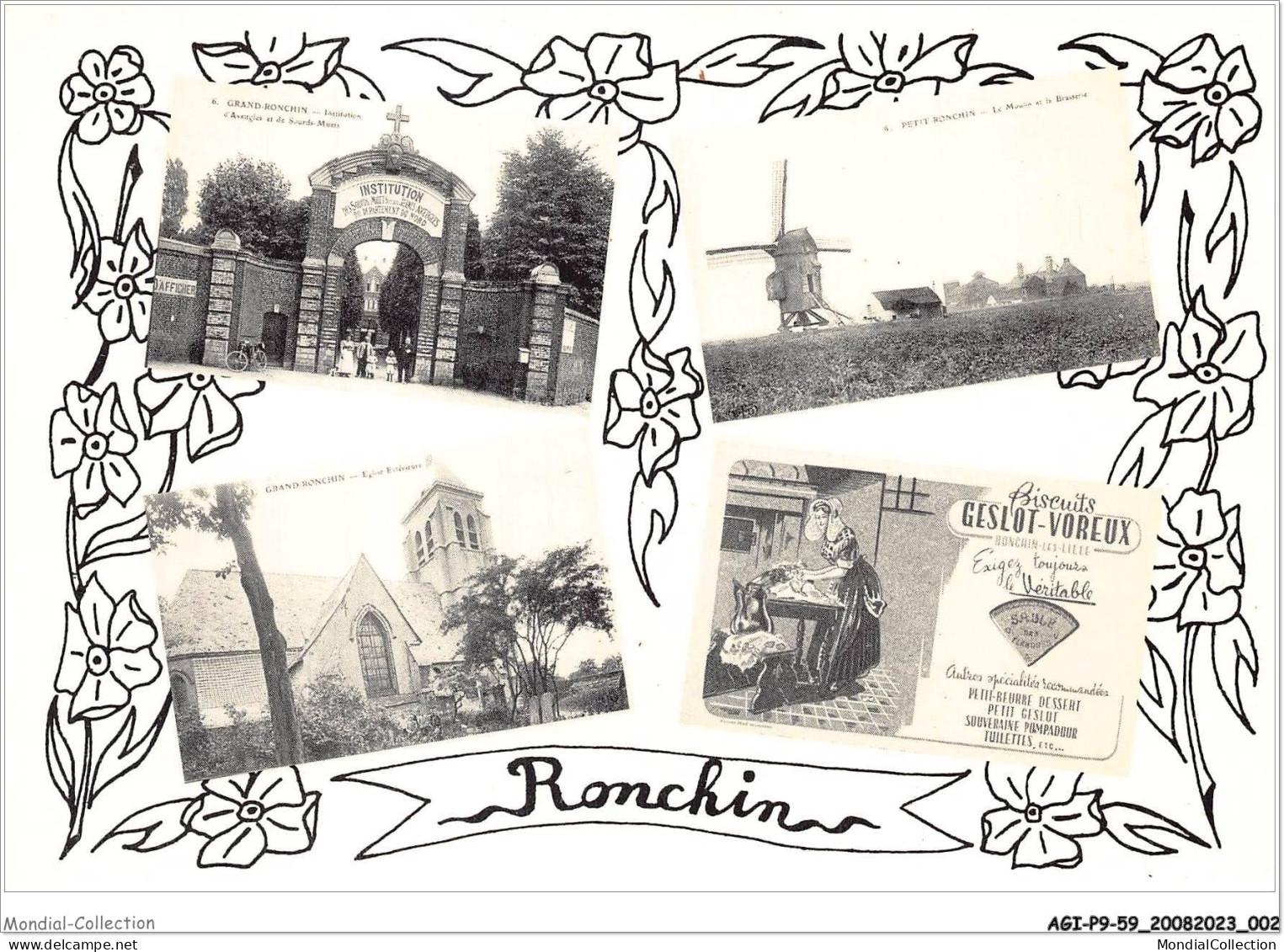 AGIP9-59-0648 - RONCHIN - Institution D'aveugles Et Sourd-muets, Le Moulin Et La Brasserie, Eglise Sainte Rictrude  - Otros & Sin Clasificación