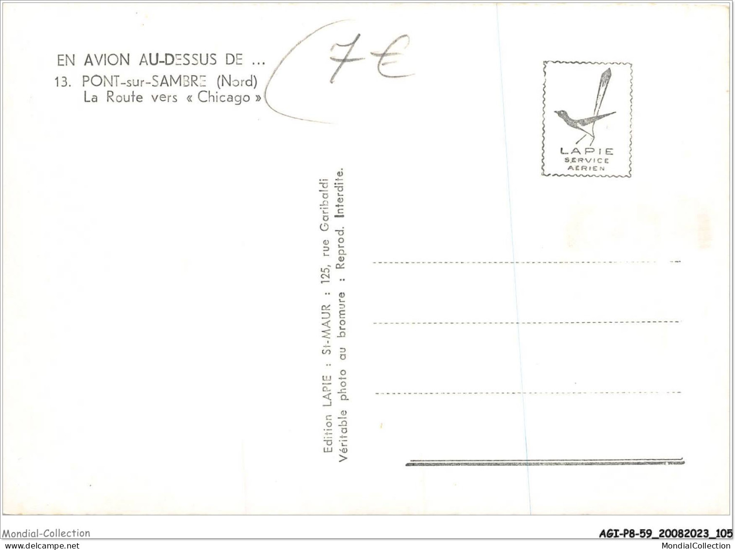 AGIP8-59-0632 - PONT-SUR-SAMBRE - La Route Vers Chicago  - Otros & Sin Clasificación