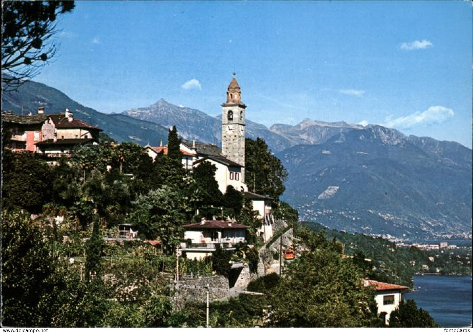 11467195 Ronco TI Ortsansicht Mit Kirche Lago Maggiore Alpenblick  - Sonstige & Ohne Zuordnung