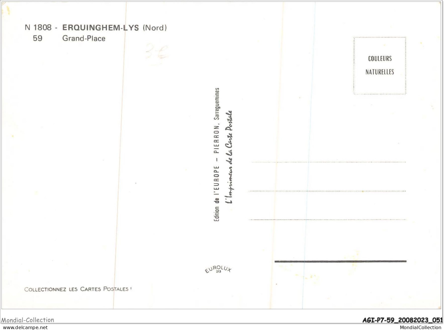 AGIP7-59-0534 - ERQUINGHEM-LYS - Grand Place - Autres & Non Classés